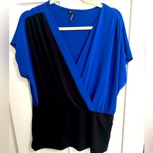 Blue and black blouse